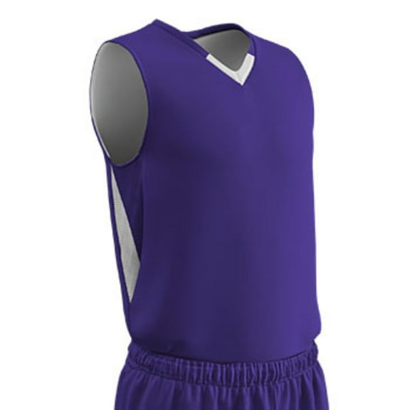 Champro Youth Pivot Reverse Basketball Jersey Purp White LG
