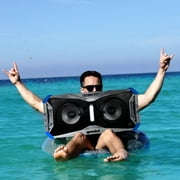 Gemini Sound SoundSplash 400W Floating Waterproof Wireless Bluetooth Speaker, LED Light Show, Dual 8 Woofers & NFC Pairing - Perfect for Pool Parties, Beach, Travel & Home Fun Blue/Gray