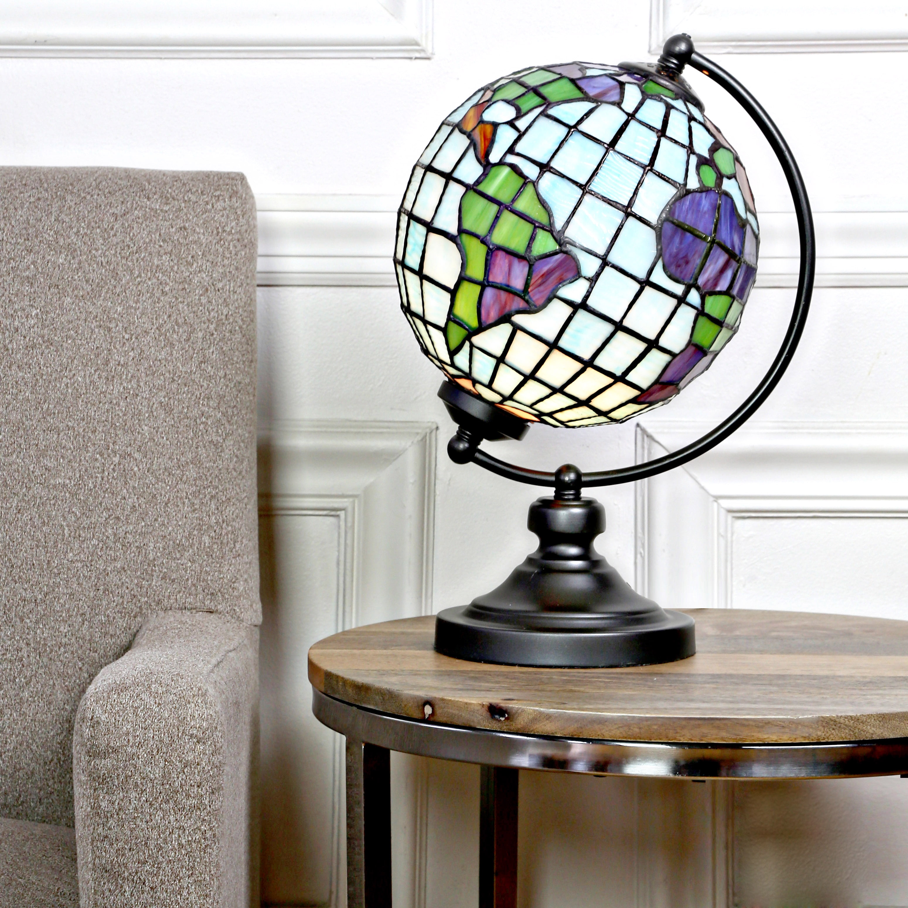 Stained glass 2024 globe lamp