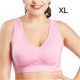 thumbnail image 1 of Sujetador sin costuras Wireless Hacer subir Lingerie Plus Size Yoga Sport Underwear, Rosa, XL Advancent AP002554-19, 1 of 4