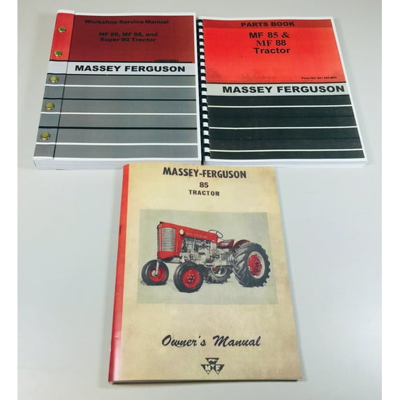 Massey Ferguson 85 Gas Tractor Service Repair Operators Parts Manual Catalog Set
