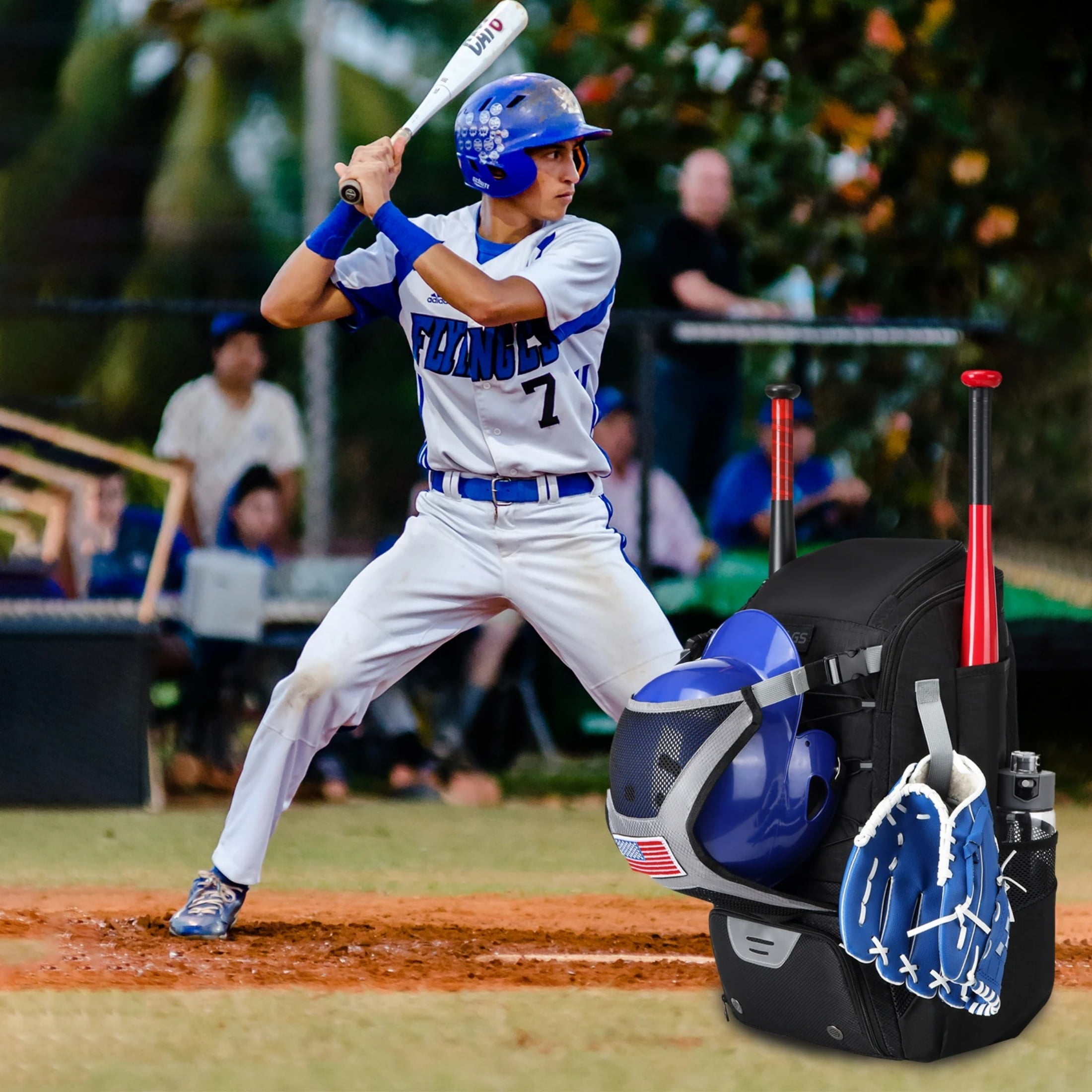 Baseball Sports Backpack – Waterproof & Durable Training Duffel Bag with Multiple Compartments, Ventilated Shoe Storage, and Padded Laptop Sleeve for Athletes & Outdoor Use