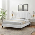 thumbnail image 1 of Modway Sienna Lit Plateforme Double Moderne en Velours de Performance - Blanc, 1 of 11