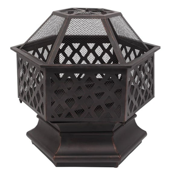 EasingRoom Fire Pit Wooden Decoration Accent 22" Black