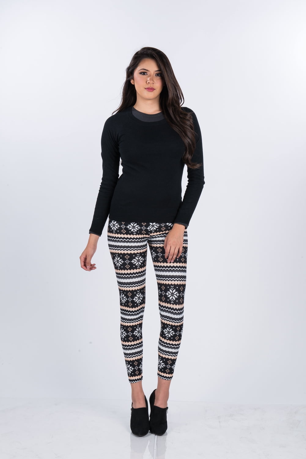 Women's Holiday Fashion Print Mid-Waist Full Length Yoga Leggings