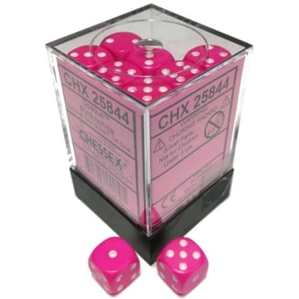 Caja De 36 Dados De 12 Mm Con Puntos Opacos – Color Morado Con Manchas Blancas – Chessex