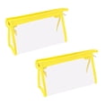 thumbnail image 1 of Bolsa de lápices con cremallera, 2 piezas, bolsas de cosméticos para maquillaje, estuche para lápices, accesorios impermeables, bolsa de aseo, soporte amarillo, 1 of 9