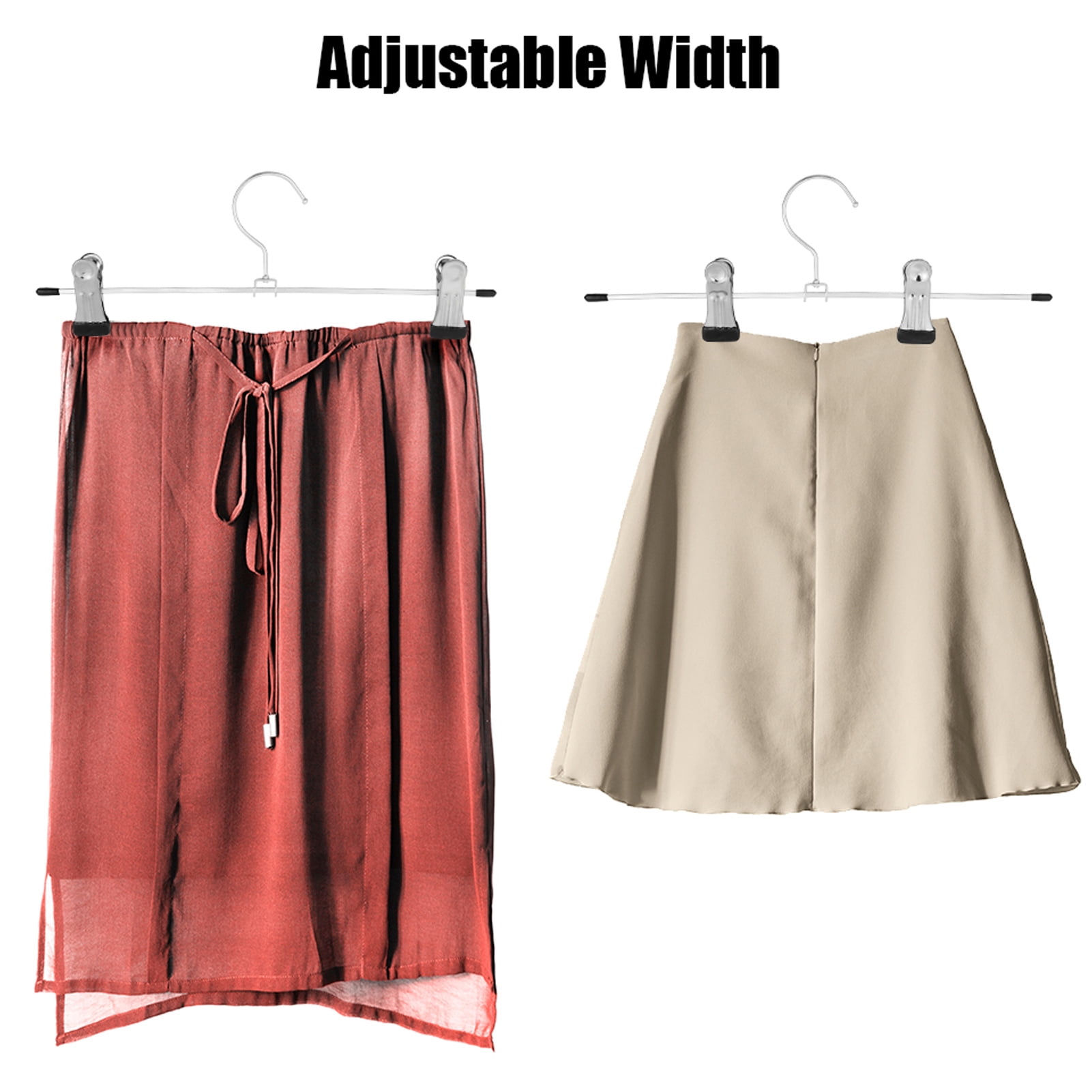 Topekada 40 Pack Pants Hangers Space Saving, 9-11 Inch Non Slip Stainless Steel Metal Pants Hanger with Clips, Clothes Hangers for Shorts, Skirt, Bottoms, Jeans