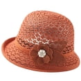 thumbnail image 2 of QSAWXQZ Women's Bucket Hat Rolled Brim Crochet Hollow Out Soft Packable Summer Beach Sun Hat Lightweight Travel Headwear Free Size, 2 of 7