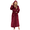 Wine Red, variant on Women's Hooded Plush Robe – Soft Warm Fleece Long Bathrobe, Cozy Spa Housecoat with Pockets
