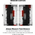 thumbnail image 4 of Abstract Red and Grey Window Curtains for Bedroom 52 x 63 Inch Wide Mordern Black White Art Minimalist Design Lattice Stitching Living Room Treatment Set of 2 Curtain Panels Drapes, 4 of 5