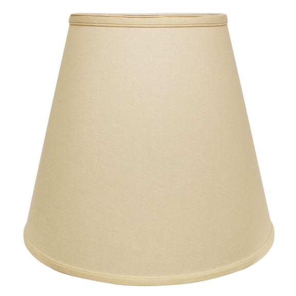 Maykoosh Global Glam Extra Deep Empire Hardback Lampshade with Washer Fitter, Beige Color Fabric Lampshade for Table Lamps, Natural Linen, 9" Top x 16" Bottom x 14" Height