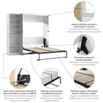 thumbnail image 3 of Pemberly Row Full Murphy Bed with Closet Organizer (88"W) - Engineered Wood, 3 of 13