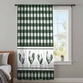 thumbnail image 3 of Farmhouse Green Plaid Sheer Curtains 45 Inches Long, Vintage Country Cock Checkered Light Filering Curtains, Breathable Simi Curtain Privacy Drapes for Kitchen Bathroom Small Window Treatment, 3 of 9