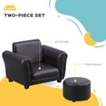 thumbnail image 3 of Qaba Kids Sofa Chair with Matching Ottoman for Ages 18 to 36 Months, Black, 3 of 9