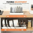 thumbnail image 3 of Expandable Pan Organizer, Pots and Pans Organizer with 12 Adjustable Shelves, Multifunctional Lid Organizer for Kitchen Cabinets, Stainless Steel Pan Rack Lid Holder, White, 3 of 13