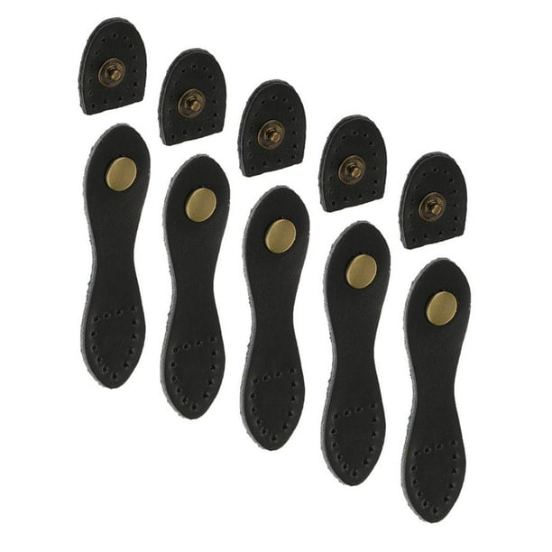 5 juegos de hebillas de cuero en forma de pera, accesorios para bolsos, color negro Hugo Hebilla