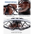 thumbnail image 4 of 20'' Caged Ceiling Fan with Lights 6 Speeds Low Profile Small Farmhouse Industrial Ceiling Fans, Black Enclosed Bladeless LED Ceiling Fan Remote/APP Control for Living Room/Bedroom/Kitchen, 4 of 6
