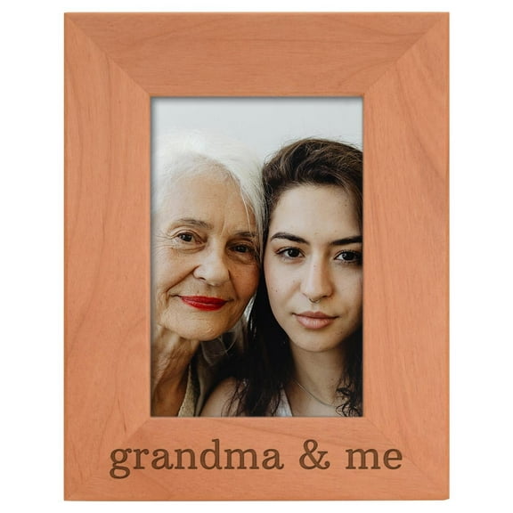 ThisWear Personalized Gifts Grandma Gift Grandma and Me Grandchild Natural Wood Engraved 4x6 Portrait Picture Frame Wood
