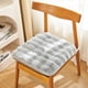thumbnail image 3 of Nvzi Faux Linen Square Padded Chair Seat Cushion,Soft Solid Chair Pads,Comfortable Sitting for Office,Home or Car 20x20 Silver Grey, 3 of 4
