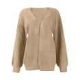 thumbnail image 6 of Chunky Cardigan Sweaters for Women Lantern Long Sleeve Open Front Oversized Cardigans with Pockets Knit Jacket Outerwear, 6 of 8