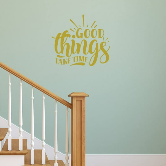 VWAQ Good Things Take Time Motivational Wall Decal Inspirational Home Decor