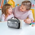 thumbnail image 5 of Hyknon Magnetic Checkered Pencil Cases, Large Capacity Pencil Case Pouch with Transparent Lid, Multi Compartments Stationery Bag with Handheld, Multi-Functional Pen Bag for Office Travel Daily, Black, 5 of 6