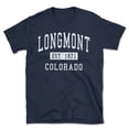 thumbnail image 1 of Longmont Colorado Classic Established Men's Cotton T-Shirt, 1 of 1