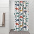 thumbnail image 2 of White Dinosaurs Plants Mushrooms Pattern Shower Curtain 36"x72" ,Bathroom Decorative Shower Curtains Set with 12 Hooks,Modern Waterproof Washable Shower Curtain, 2 of 6