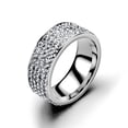 thumbnail image 2 of Anillo de diamantes de cinco filas, anillo de acero inoxidable de moda para parejas, joyería, adecuado para ocasiones, material adornado hipoalergénico, 2 of 5