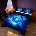 thumbnail image 2 of Manfei Neon Dragon Animals King Size Comforter Sets,Gothic Lightning Comforters King Size,Navy Blue,Black Reversible,3pcs,1 Comforter and 2 Pillowcases, 2 of 7