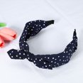 thumbnail image 6 of Unique Bargains 1 Pcs Bowknot Headband with Bunny Ears Hairband for Women 2.17 Inch Navy Blue, 6 of 7