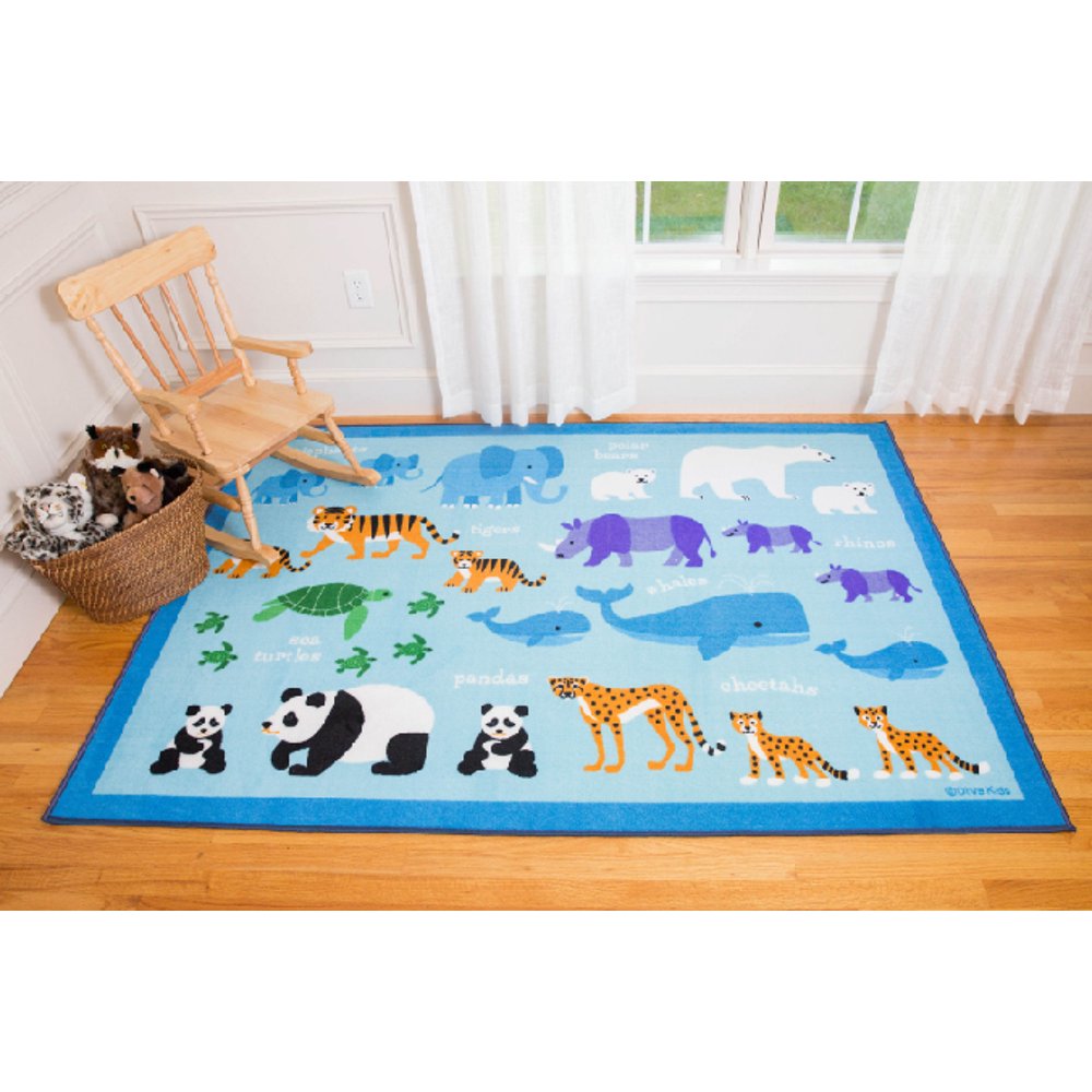 Wildkin Endangered Animals Rug, 5' x 7'
