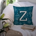 thumbnail image 3 of Carolines Treasures CJ2014-ZPW1414 Letter Z Sea Doodles Initial Alphabet Canvas Fabric Decorative Pillow 14Hx14W, 3 of 4