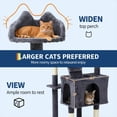 thumbnail image 3 of AKDSteel 72-Inch Cat Tree, Large Multi-Level Cat Tower With 6 Scratching Posts, 2 Perches, 2 Caves, Hammock, And Pom Poms, Plush Condo For Indoor Cats, 3 of 7