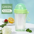 thumbnail image 2 of DG00 420ml Bottle Plastic Cup Transparent Matte Portable Not Easy To Break Water Cup Outdoor Sports Travel Water Bottle Portable Leak-proof, 2 of 3