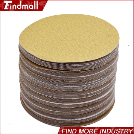 findmall 100 Pack 6" Hook Loop Pads Sanding Disc Flocking Grit 240 NO-Hole Disc
