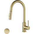 thumbnail image 1 of Gold Kitchen Faucet with Removable Sprayer Brass and Stainless Steel with Ceramic Cartridge for Kitchen Sink Brushed, 1 of 5