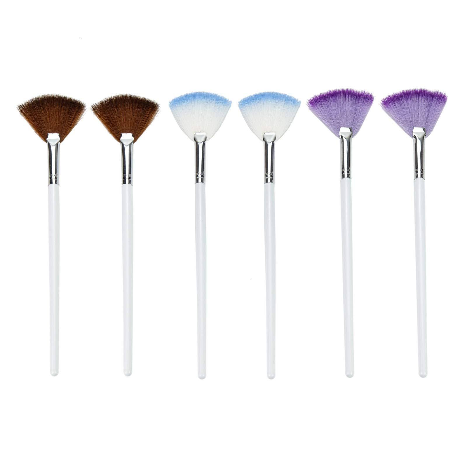 Timoo 6pcs Fan Brush Set, Fan Mask Brush Facial Mask Brush for Peel