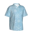 thumbnail image 2 of Daiia Snowflake Snowing Hawaiian Shirt for Men Gentle Cotton Regular Short Sleeve Casual-XX-Large, 2 of 9