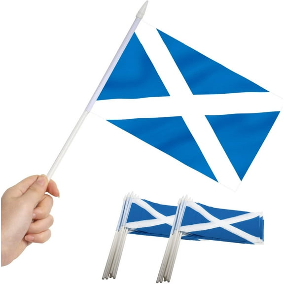 Anley 5' x 8 ' Scotland Mini Flag 12 Pack - Hand Held Small Miniature Scottish Flags