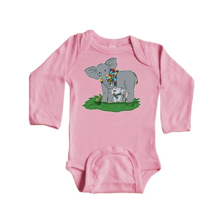 

Inktastic Autism Support Elephants Gift Baby Boy or Baby Girl Long Sleeve Bodysuit