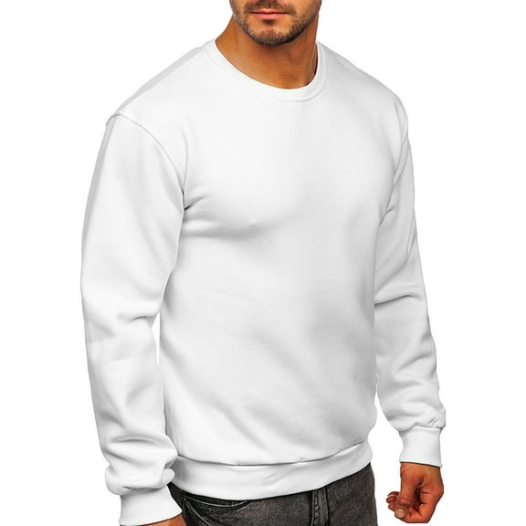 Men's Crew Neck Sweatshirt Advantage Performance Pullover Autumn Solid Long Sleeve Top