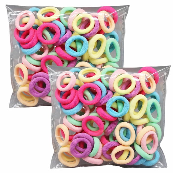 TELOLY 200Pcs Hair Ties Korean Version Toddler Hair Ties Color Scrunchies,Candy Color