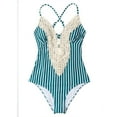 thumbnail image 3 of Women's One Piece Swimsuit Wrap Color Block Tie Side Bathing Suit, 3 of 3