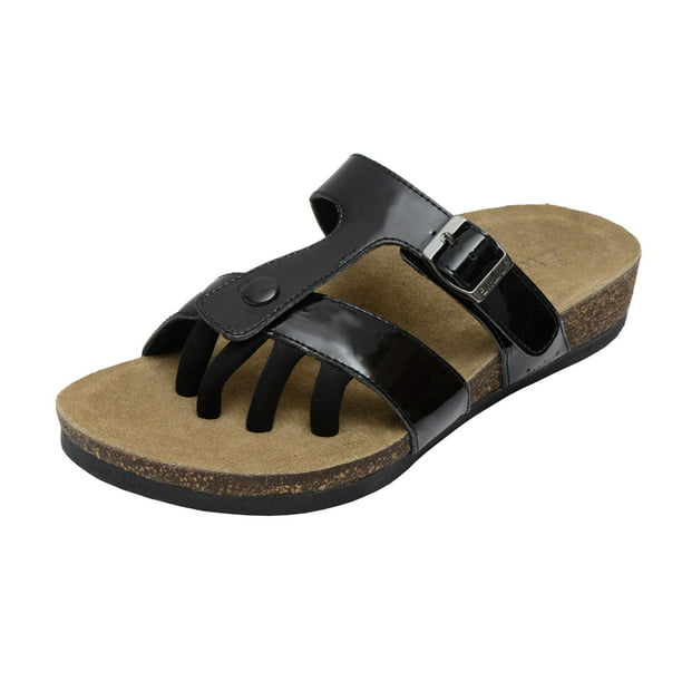 Wellrox - wellrox women's santa fee-sedona black patent casual sandal 7 ...
