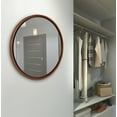thumbnail image 5 of Kate and Laurel Evans Mid-Century Round Wood Framed Wall Mirror, 30 inch Diameter, Walnut Brown, Decorative Modern Mirror for Wall, 5 of 7