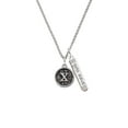 thumbnail image 2 of Delight Jewelry Silvertone Antiqued Round Seal - Initial - X - Silvertone Live the Life You Have Imagined Bar Charm Necklace, 23", 2 of 4