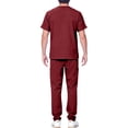 thumbnail image 5 of Fgvctg Scrubs Sets for Men Plus Size Medical Uniforms Petite V-Neck Scrub Tops and Pants Nursing Scrubs Scrub Joggers Tall Scrubs Sets Wine 2XL, 5 of 5