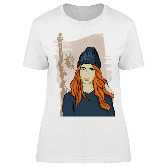 Model With Statue Of Liberty T-Shirt Women -Image by Shutterstock, Female Medium